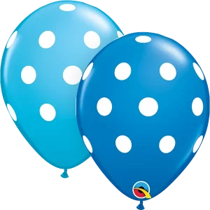 11'' Big Polka Dots (Dark Blue and Robin's Egg Blue with white spots)