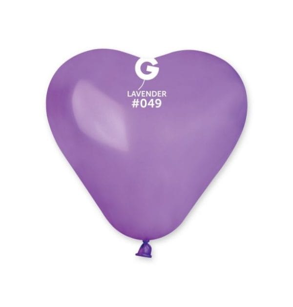 6" Hearts Lavender #049 - Gemar