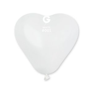 6" Hearts White #001 - Gemar