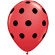 11'' Big Polka Dots (Red with black spots)