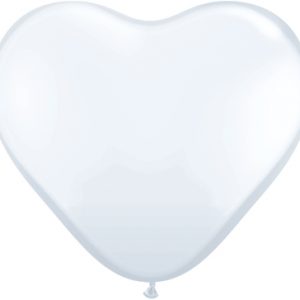 6" Hearts White