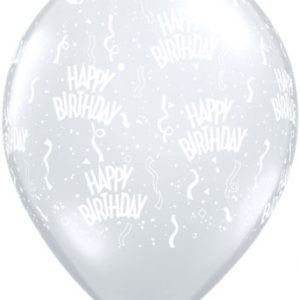 11'' Birthday Round Diamond Clear